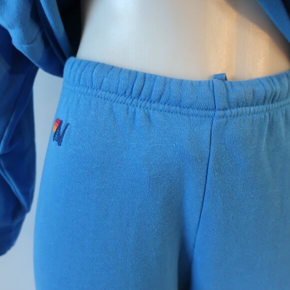 Womens Aviator Nation Blue "Thunder Bolt" 2Pc Sweatshirt/Jogger Sweatpants XS - Picture 5 of 9